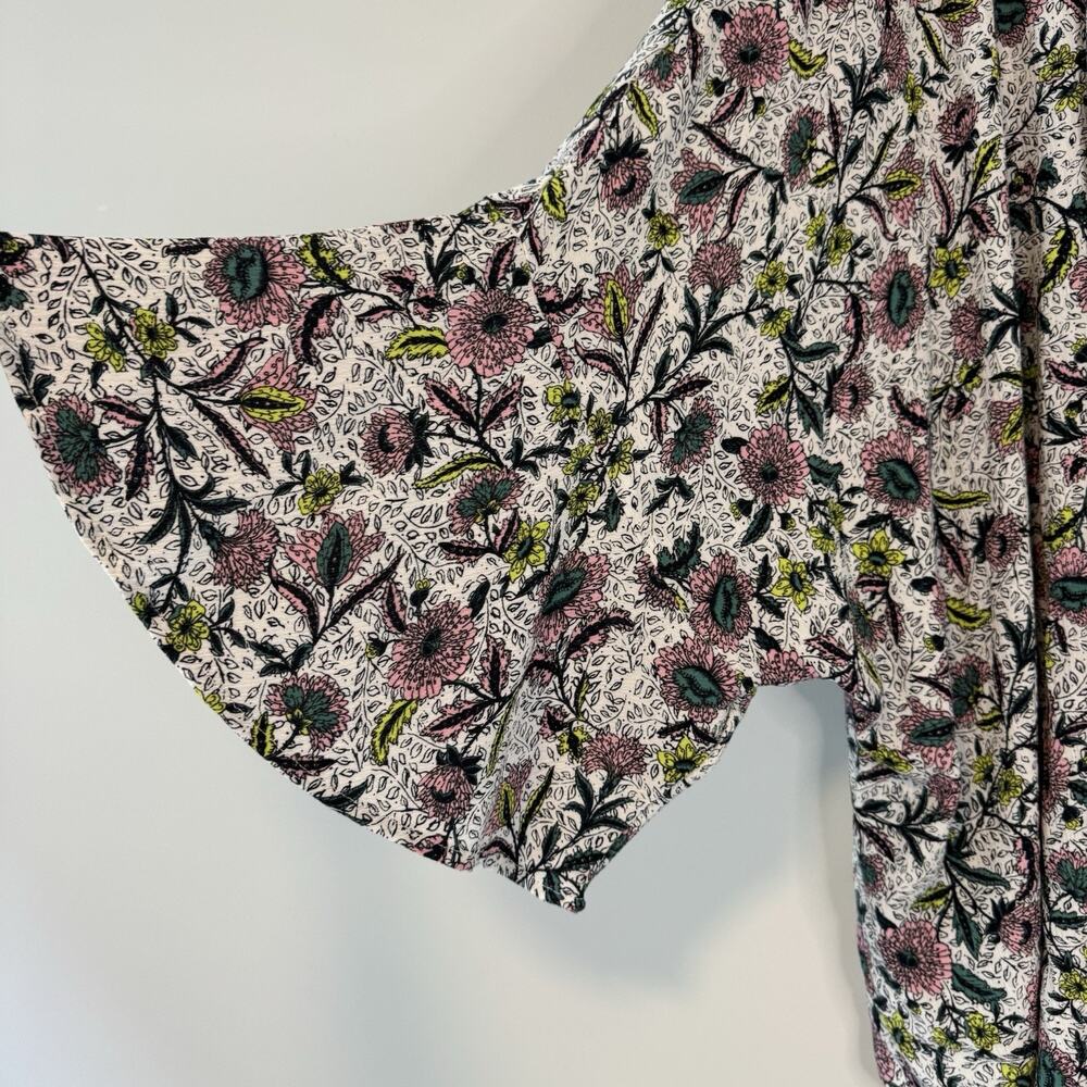 Torrid Washable Gauze Tie Front Crop Kimono Womens Size 3X White Floral Draped - Picture 5 of 9